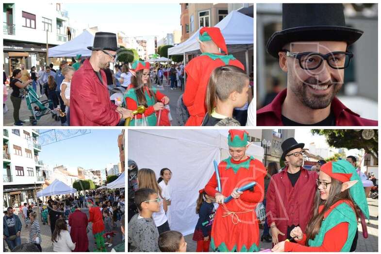 Juan Antonio Peña, este mediodía en Los Llanos, con un atuendo de mago (Foto TA)